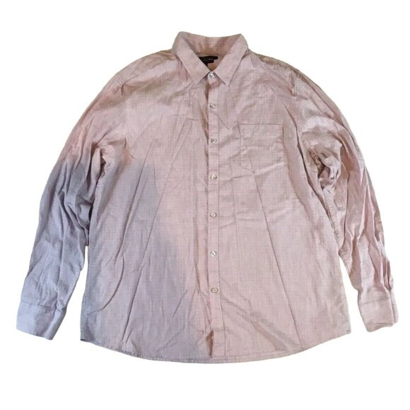 Marc Anthony Cotton Slim Fit Shirt‎ Button Front Long Sleeve Pink Mens 2XL - Picture 1 of 10